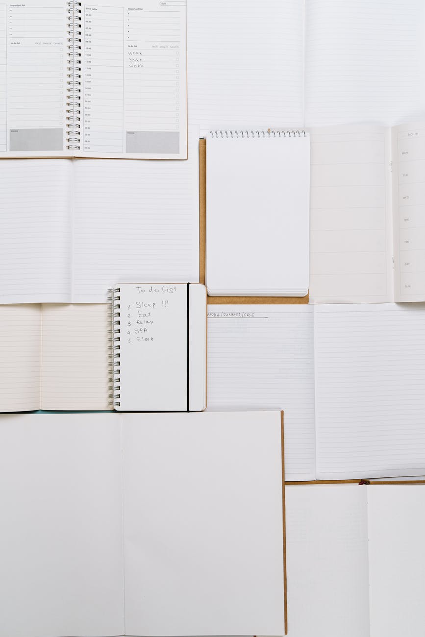 a variety of writing notebooks