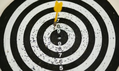 black and white dartboard