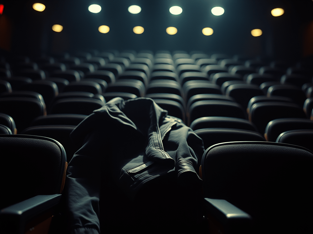 a-jacket-thrown-on-a-seat-in-a-movie-theater